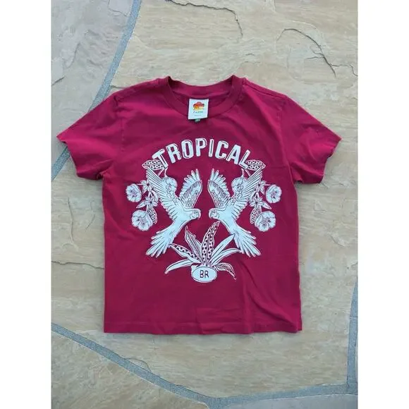 Farm Rio Tropical Tee XS Red Graphic Pullover Sleeveless Cotton Casual - Picture 1 of 3